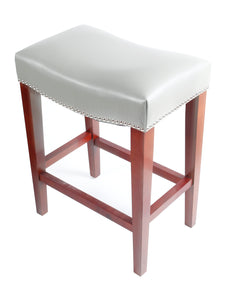 Grey Leather Barstool 2 pcs Set