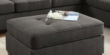Load image into Gallery viewer, Cocktail Ottoman Dorris Fabric Ash Black Color W Tufted Seats Ottomans
