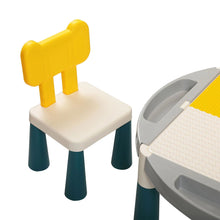 Load image into Gallery viewer, Kids Multi Activity Table &amp; 2 Chairs Set Building Blocks Toy Compatible Storage Table
