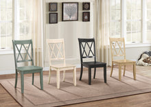 Load image into Gallery viewer, Casual Teal Finish Chairs Set of 2 Pine Veneer Transitional Double-X Back Design Dining Room Chairs
