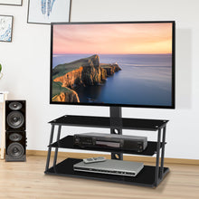 Load image into Gallery viewer, Black Multi-Function Angle And Height Adjustable Tempered Glass  TV Stand
