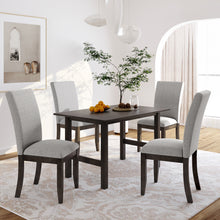 Load image into Gallery viewer, TOPMAX Farmhouse 5-Piece Wood Dining Table Set for 4, Kitchen Furniture Set with 4 Upholstered Dining Chairs for Small Places, Gray Table+Gray Chair
