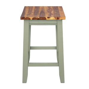 TOPMAX Farmhouse Rustic 4-Piece Wood Dining Stools Set, Counter Height Dining Stools, Green