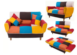U_STYLE Small Space Colorful Sleeper Sofa, Solid Wood Legs