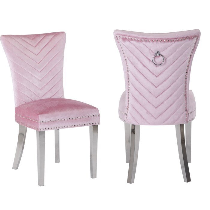 Eva chair with stainless steel legs Pink