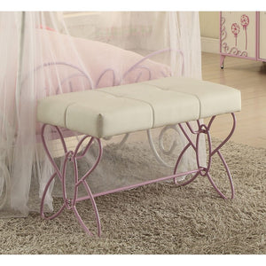 ACME Priya II Bench in White & Light Purple 30542