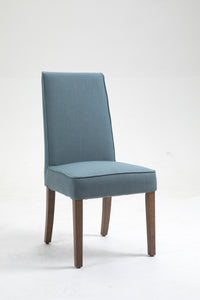 Cover Removable Interchangeable and Washable Blue Linen Upholstered Parsons Chair with Solid Wood Legs 2 PCS