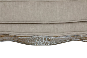 Living Room Accent Ottoman Wood Frame Gray Weathered Finish Textured Fabric Upholstery Foam Seat Cushion
