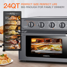 Load image into Gallery viewer, Air Fryer Toaster Oven Combo, WEESTA 7-in-1 Convection Oven Countertop, 24QT Large Air Fryer with Accessories &amp; E-Recipes, UL Certified (Updated 3.0)（Prohibited listing on Amazon）(OLD W1002KA23T)
