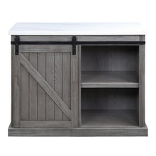 Load image into Gallery viewer, ACME Gauri Kitchen Island in Marble Top Top &amp; Gray Oak Finish AC00308
