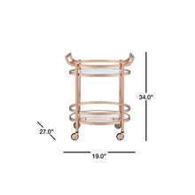 Load image into Gallery viewer, ACME Lakelyn Serving Cart, Rose Gold &amp; Clear Glass 98192
