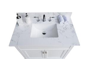 Montary 37inch bathroom vanity top stone carrara white new style tops with rectangle undermount ceramic sink and single faucet hole