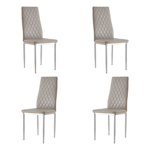 Retro style dining chair hotel dining chair conference chair outdoor activity chair pu leather high elastic fireproof sponge dining chair four-piece set(gray)