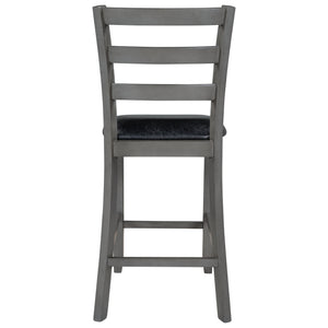 TREXM Set of 4 Wooden Counter Height Dining Chair with Padded Chairs, Gray