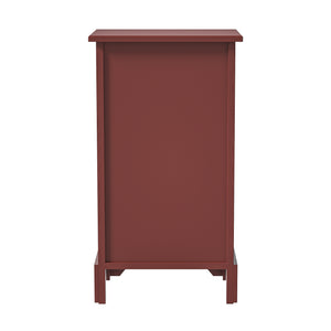 End Table, Accent Cabinet, with 1 Drawers and 2 Baskets, for Kitchen/Dining/Entrance/Bedroom (red)