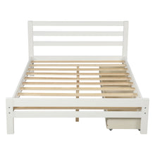 Load image into Gallery viewer, Wood platform bed with two drawers, full (white)
