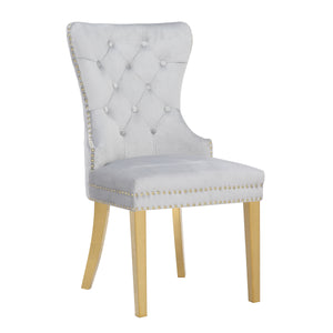 Simba Chair with Gold Legs Light Gray