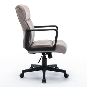 Hengming Home Office Chair Spring Cushion Mid Back Executive Desk Fabric Chair with PP Arms Leather 360 Swivel Task Chair