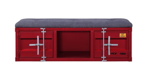 ACME Cargo Bench (Storage), Gray Fabric & Red 35956