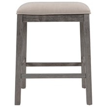 Load image into Gallery viewer, TOPMAX Farmhouse Rustic 2-piece Counter Height Wood Kitchen Dining Stools for Small Places, Gray+Beige Cushion
