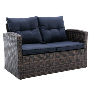 6 PCS Rattan Sectional Set and table  with storage