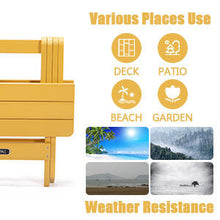 Load image into Gallery viewer, TALE Adirondack Portable Folding Side Table Square All-Weather and Fade-Resistant Plastic Wood Table Perfect for Outdoor Garden, Beach, Camping, Picnics Yellow
