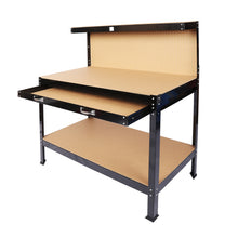 Load image into Gallery viewer, Steel Workbench Tool Storage Work Bench Workshop Tools Table W/Drawer and Peg Board 63&quot;
