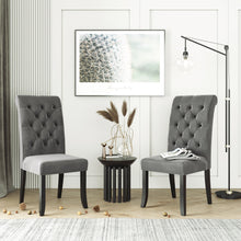 Load image into Gallery viewer, TOPMAX Dining Tufted Armless Upholstered Accent Chair Set of 2 (Grey), Gray
