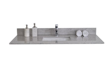 Load image into Gallery viewer, Montary 49 inches bathroom stone vanity top calacatta gray engineered marble color with undermount ceramic sink and single faucet hole with backsplash
