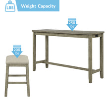 Load image into Gallery viewer, TOPMAX 4 Pieces Counter Height Table with Fabric Padded Stools,Rustic Bar Dining Set with Socket,Gray Green
