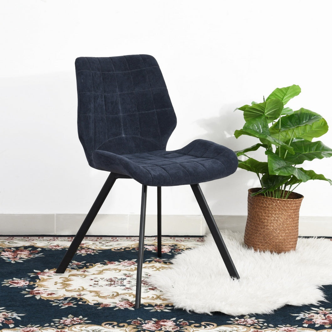 Fabric Dining Chairs, Dark Blue (Set of 2)