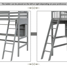 Load image into Gallery viewer, Twin size Loft Bed with Storage Shelves, Desk and Ladder, Gray(old  SKU:LP000040AAE)
