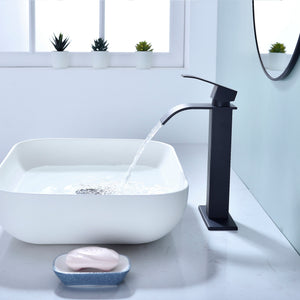 Waterfall Spout Bathroom Faucet,Single Handle Bathroom Vanity Sink Faucet