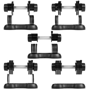 Pair of 12.5 Lbs Adjustable Dumbbell with Handle and Weight Plate for Home Gym black