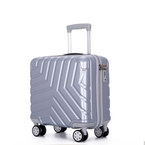 Pure PC 16" Hard Case Luggage Computer Case With Universal Silent Aircraft Wheels Silver