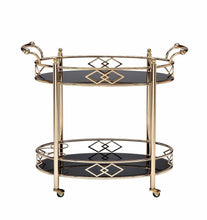 Load image into Gallery viewer, ACME Ottesen Serving Cart, Gold &amp; Black Glass 98351

