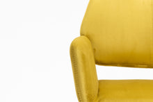 Load image into Gallery viewer, Velet Upholstered Side Dining Chair with Metal Leg(Yellow velet+Beech Wooden Printing Leg),KD backrest
