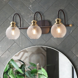 3 Light Modern Bathroom Vanity Light Fixture, Black Vanity Lights Fixture,Wall Sconces with Clear Glass Shades for Indoor Hallway Living Room Bathroom Over Mirror