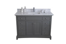 Load image into Gallery viewer, Montary 49&quot;x 22&quot; bathroom stone vanity top carrara jade engineered marble color with undermount ceramic sink and single faucet hole with backsplash
