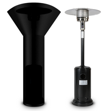 Load image into Gallery viewer, 46000BTU Propane Black powder coated Iron Mushroom Outdoor Patio Heater, with Two Smooth-rolling Wheels,with Hose Set,with Black Cover
