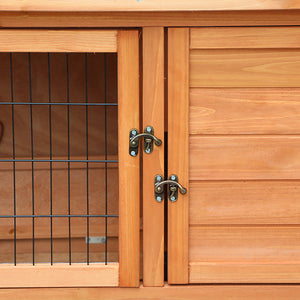 Outdoor  waterproof fir wood honey red Chicken coop double-deck rabbit cages