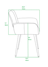 Load image into Gallery viewer, Velet Upholstered Side Dining Chair with Metal Leg(Yellow velet+Beech Wooden Printing Leg),KD backrest
