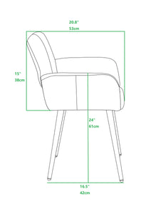Velet Upholstered Side Dining Chair with Metal Leg(Blue velet+Walnut Wooden Printing Leg),KD backrest