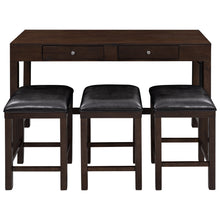 Load image into Gallery viewer, TOPMAX 4-Piece Counter Height Table Set with Socket and Leather Padded Stools, Espresso
