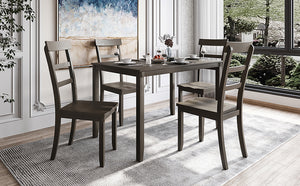 TREXM  5-piece Kitchen Dining Table Set Wood Table and Chairs Set for Dining Room (Gray)