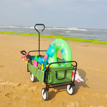 Load image into Gallery viewer, Folding Wagon Garden Shopping Beach Cart (Green)
