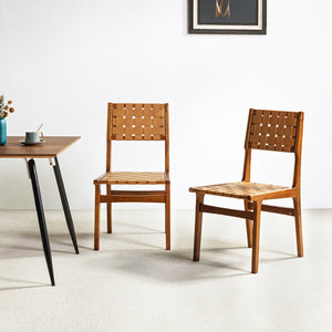 Icarus Rubber Wooden Frame Dining Table Chairs Set of 2