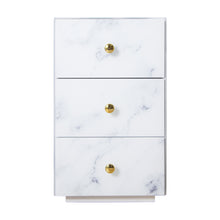 Load image into Gallery viewer, Tempered glass marble texture bedside table
