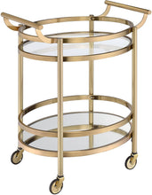 Load image into Gallery viewer, ACME Lakelyn Serving Cart, Brushed Bronze &amp; Clear Glass 98190
