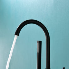 Load image into Gallery viewer, Double Handle Floor Mounted Clawfoot Tub Faucet
